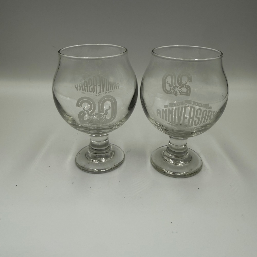 Stone Brewing 20th Anniversary Snifter Glasses Lot of 2 Craft Beer Gargoyle Logo